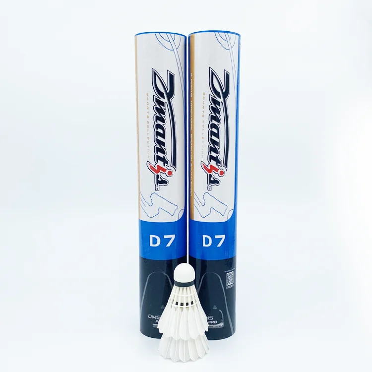 DMantis D7 Durable Cork Head Badminton Shuttlecock 74-78 Class a Indoor Stretched Duck Feather for Daily Sports Training Use