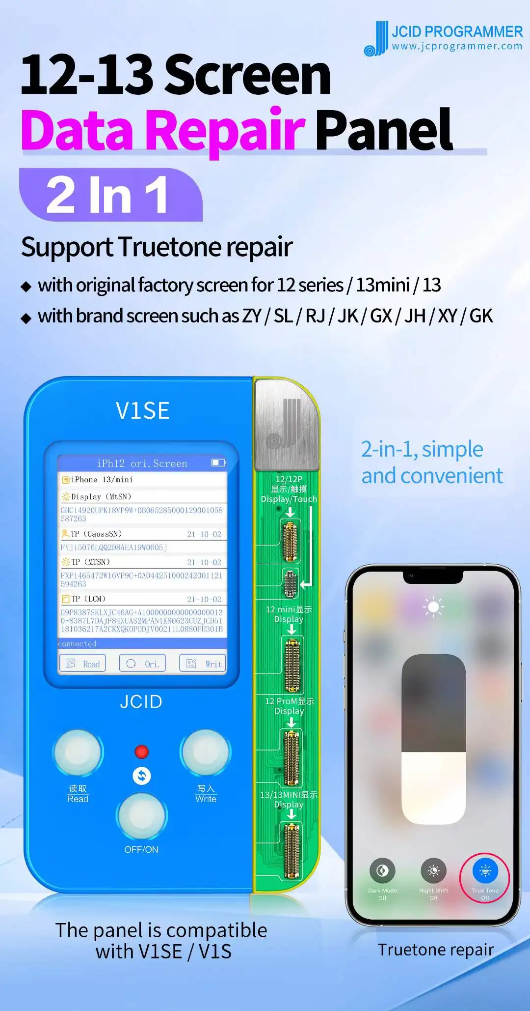 New Update Jc V1SE for Phone True Tone Battery Health Face ID Fingerprint  Repair Programmer| Alibaba.com