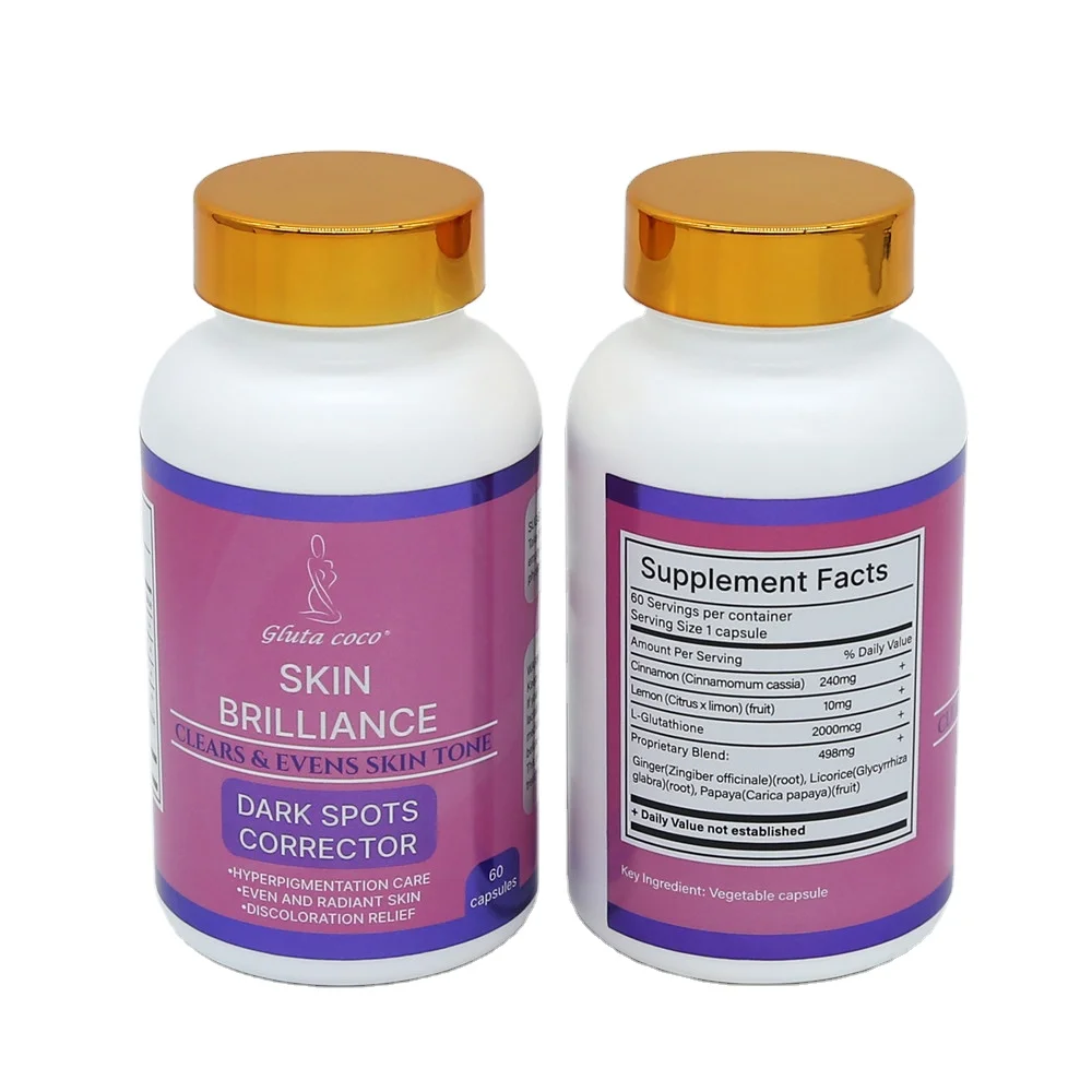 Gluta Coco Glutathione Pills Skin Whitening Capsules Remove Dark Spots  Clear Skin Tone More Radiant Skin Vegetable Capsules