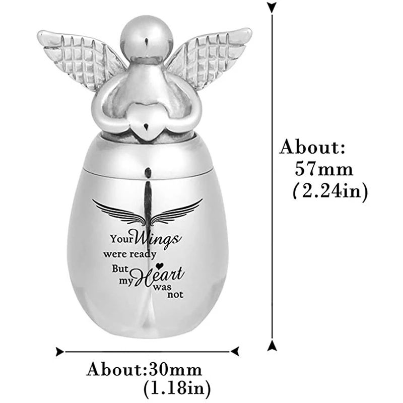 316L Stainless Steel Angel Wing urns Can Open Ashes Holder Cremation Urn Memorial Keepsake Pendant Jar for Men Women Pets