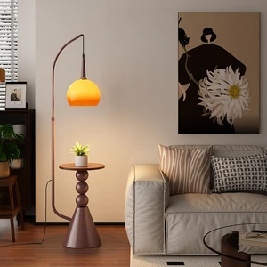 Modern Luxury Living Room and Bedroom LED Floor Lamp with Wireless Rechargeable Table Minimalist Bedside Standing Lamp
