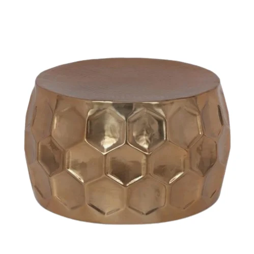 Bee Nest Hexagon Shape Round Coffee Table for Luxury Home Living Room Furniture Classic Vintage Style Metal Center Table Office