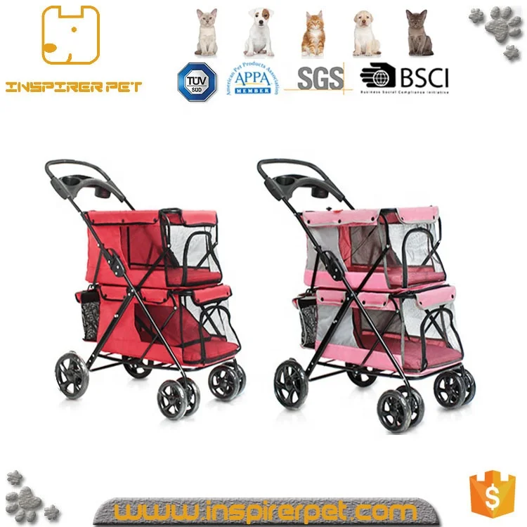 Stylish & Foldable Double Dog Pet Stroller - Travel in Comfort