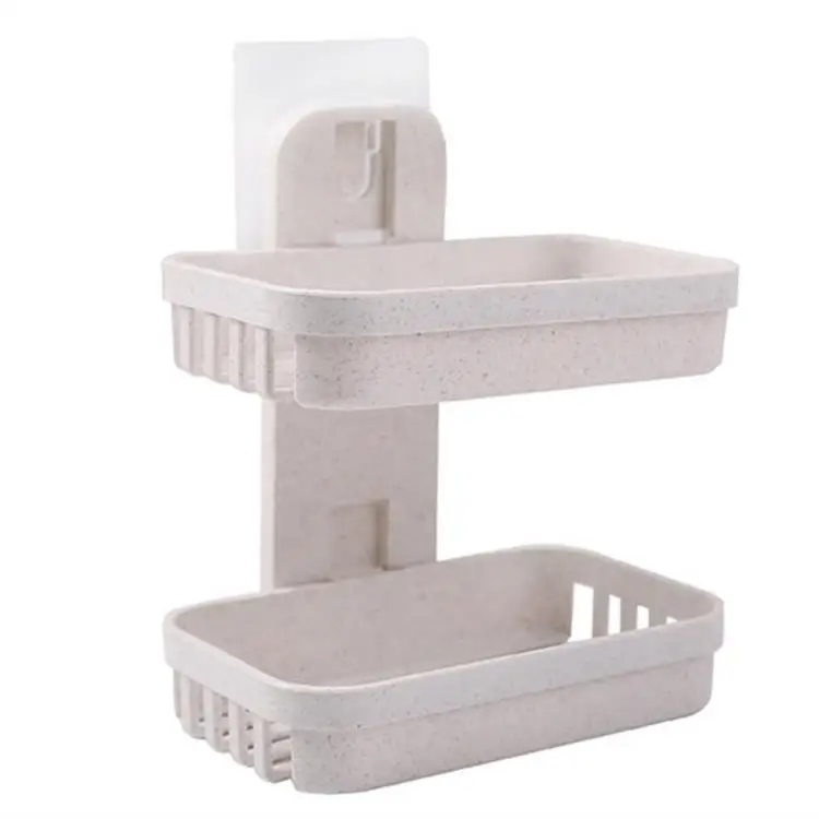 Hot Sale 2pcs Storage Shelf Bathroom Decoration Soap Rack Shower Douche Accessories Plastic Bathroom Accessories Soap Holder