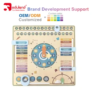 Eduland Wooden Montessori Toys Weather Calendar Board for Kids Children