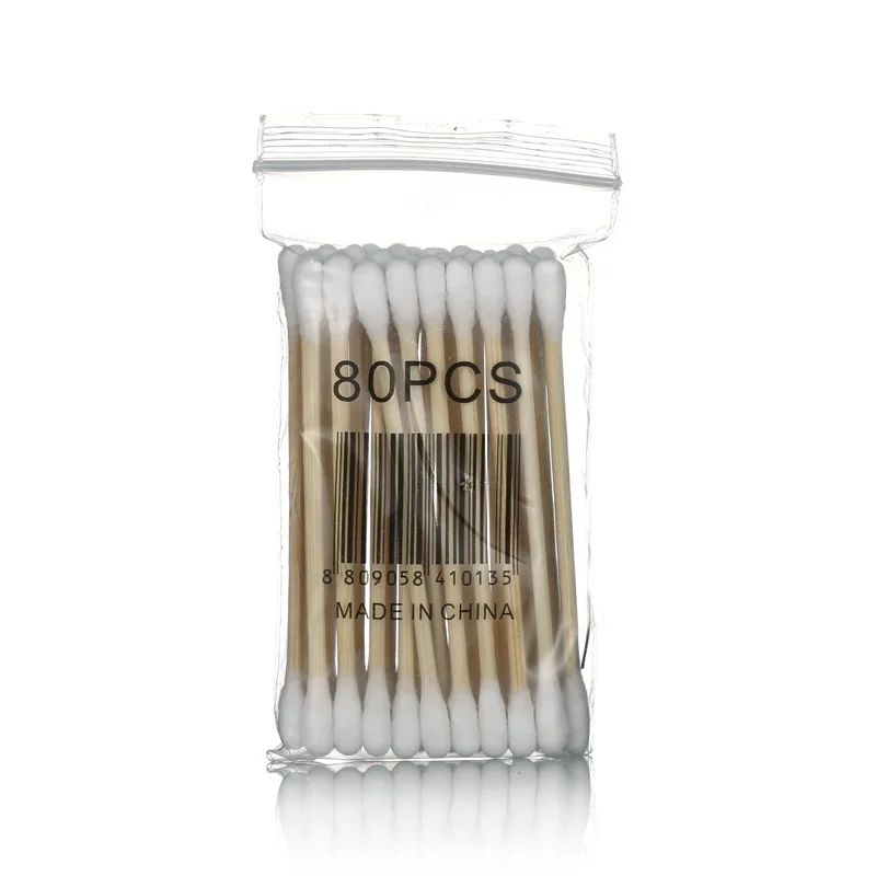 Биоразлагаемые заостренные одноразовые ватные палочки Q для чистки ушей бамбуковые Бамбуковая тату губная