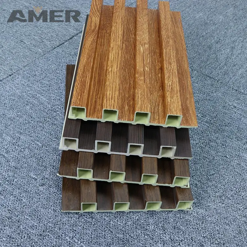 Wooden Grain Lamin Waterproof Wpc Wall Panel Decoration Indoor/outdoor ...