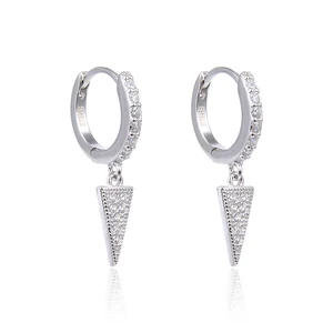 925 Sterling Silver Plated Dainty Silver Long Spike Charm Earring 2026