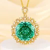Gold Parra green pendant with Chopin chain