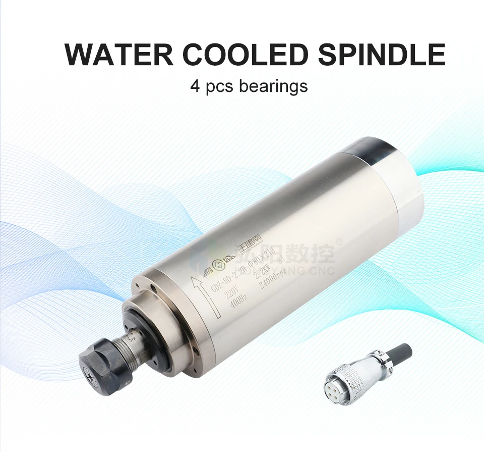 Small Core Spring Spindle Hongyang Air-Cooled CNC Router Spindle Motor Kit with Inverter Holder ...