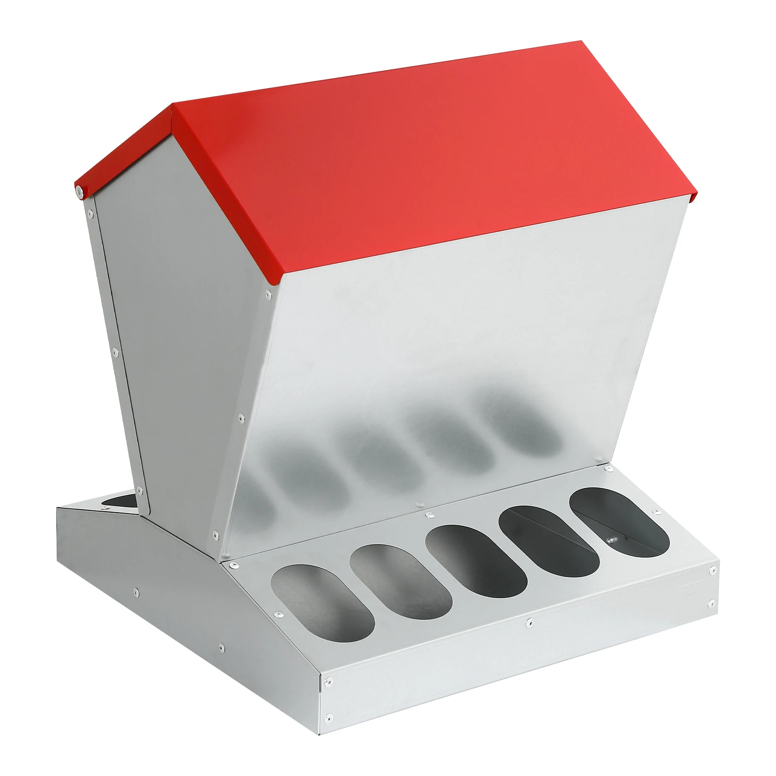 55 Lbs Capacity Galvanized Chicken Feeder,Outdoor Weatherproof Metal