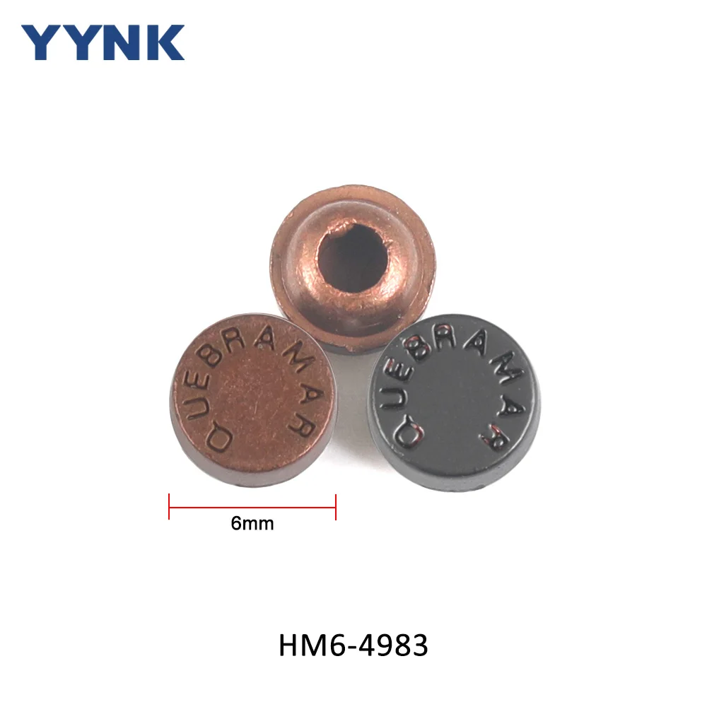 Горячая распродажа медный цвет металлический карман для ногтей OEM логотип форма цинковый сплав джинсовая пуговица и заклепка брюк