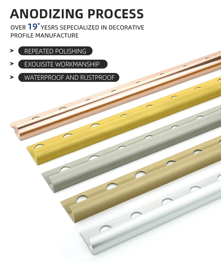 Winsen Ceramic Aluminum Tile Edge Trim Corner Modern Style Metal Wall ...