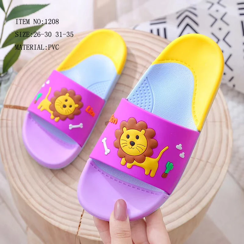 
Тапочки детские пластиковые с принтом, мягкие Нескользящие, с логотипом, домашние тапочки, карамельные цвета 