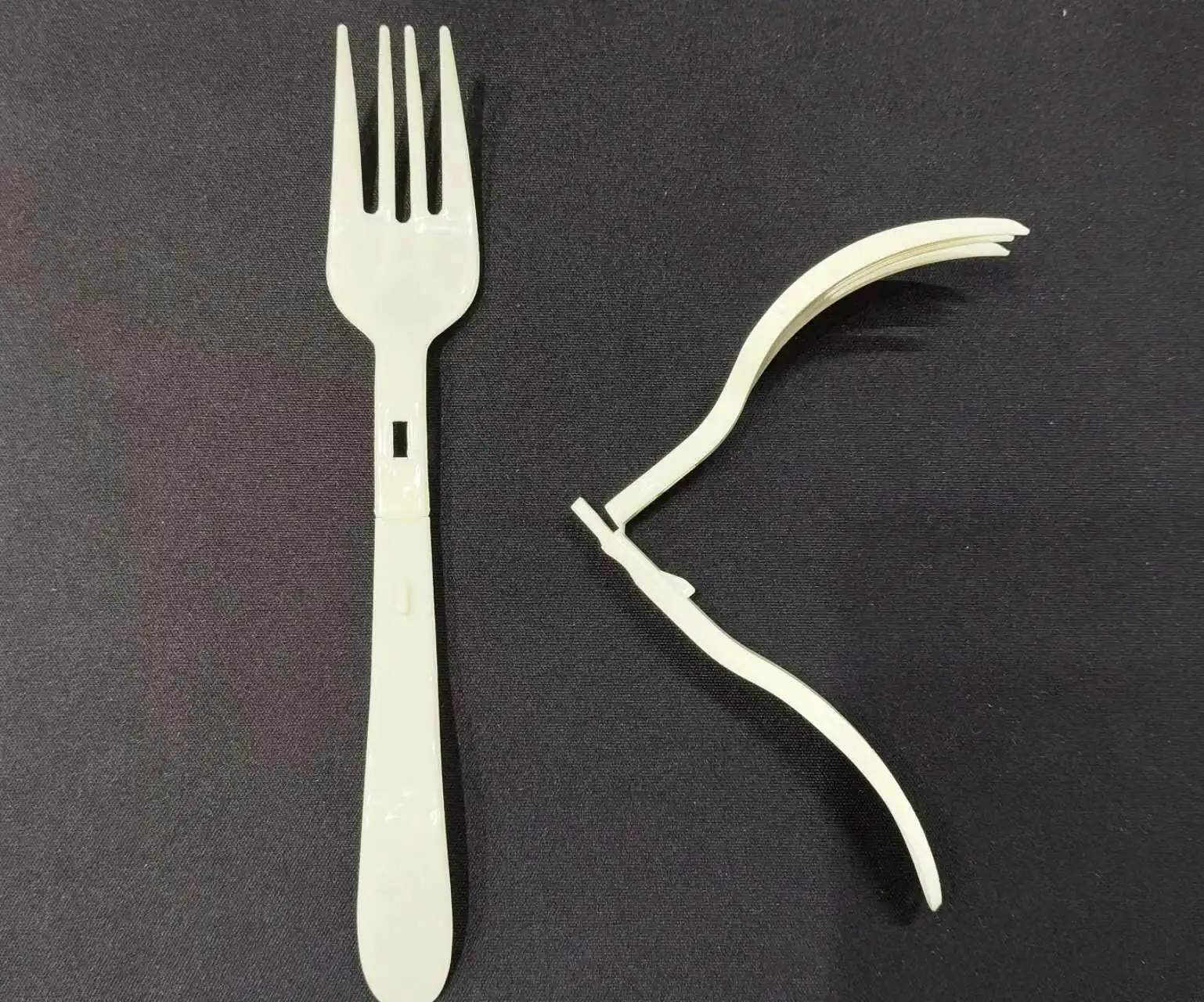 High Quality Disposable Folding Plastic Fork Instant Noodle Fork Sturdy