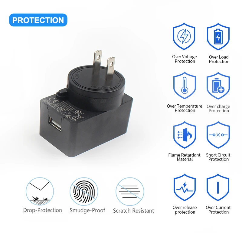 Universal Travel Detachable Plug Usb Charger Us Uk Eu Au Multi 5v 2.5a