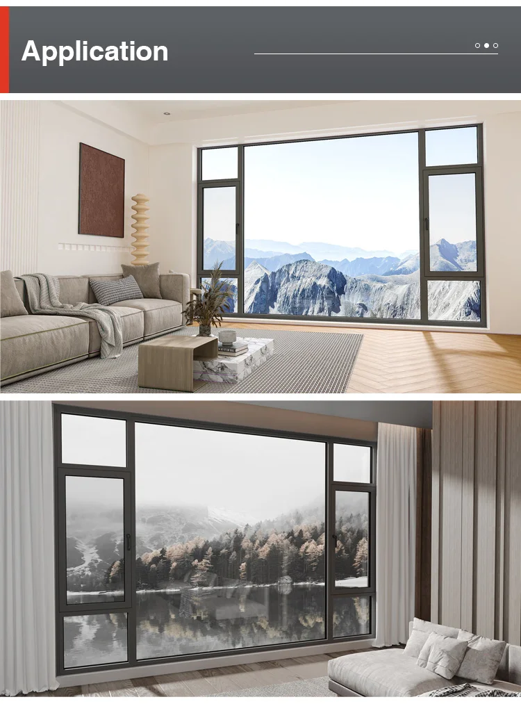 As2047 Commercial Thermal Break Aluminum Double Glazed Windows