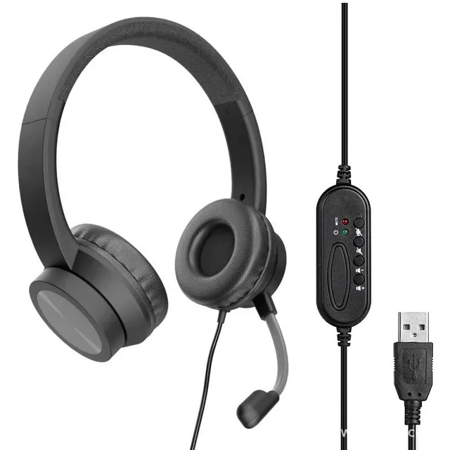 Factory Direct Sales High-End USB In-Ear Headphones with Active Noise Cancellation for PC Computer Gaming and Conference Calls
