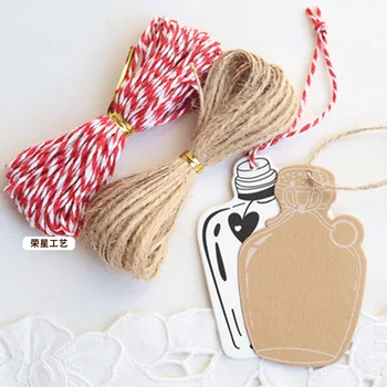 Jute Waxed Rope for DIY Handicraft Christmas Tree Gift Box Packaging 1.5mm & 2mm 10m/Bundle for Agriculture and Bag Use