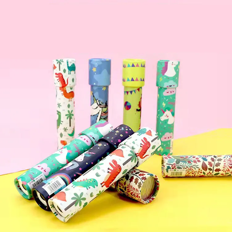 Оптовая продажа волшебные классические Развивающие игрушки для детей вращение бумага мультяшный калейдоскоп творческая игрушка