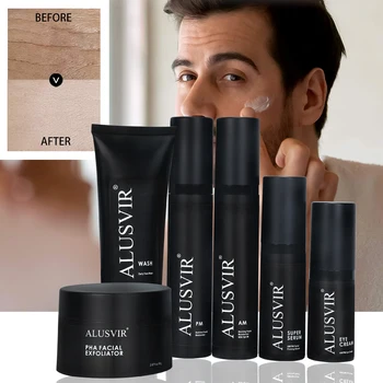 Private Label Mens Skin Care Products Whitening Cleanser Black Man Men Facial Cream Set Essence Natural Face Skin Care Set Kits