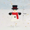 rojo 3#Muñeco de nieve con sombrero negro de goma suave.