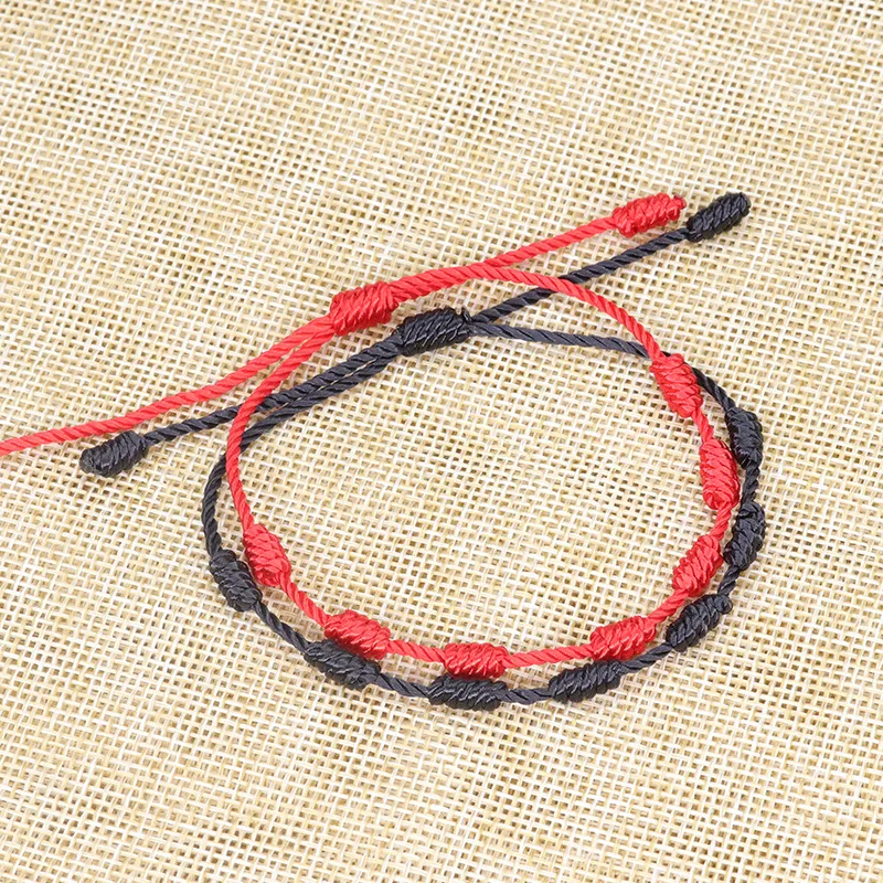Rouge 7 Knots Red String Bracelets Protection Good Luck Amulet Handmade Lucky  Pulseras De Cuerda Rope Bracelets
