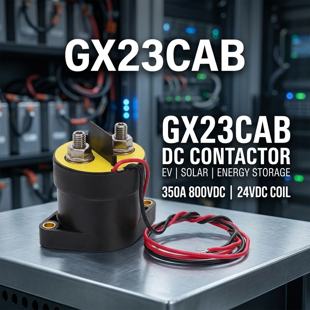 คอนแทคเตอร์กระแสตรงระดับอุตสาหกรรม รุ่น GX23CAB ที่มีค่ากระแสสัมผัส 350A สำหรับ Sensata-Gigavac กระแส 350A แรงดันขดลวด 24VDC สูงสุด 800VDC ไม่ต้องบำรุงรักษา ใช้กับสถานีชาร์จไฟฟ้า (Charging Piles)