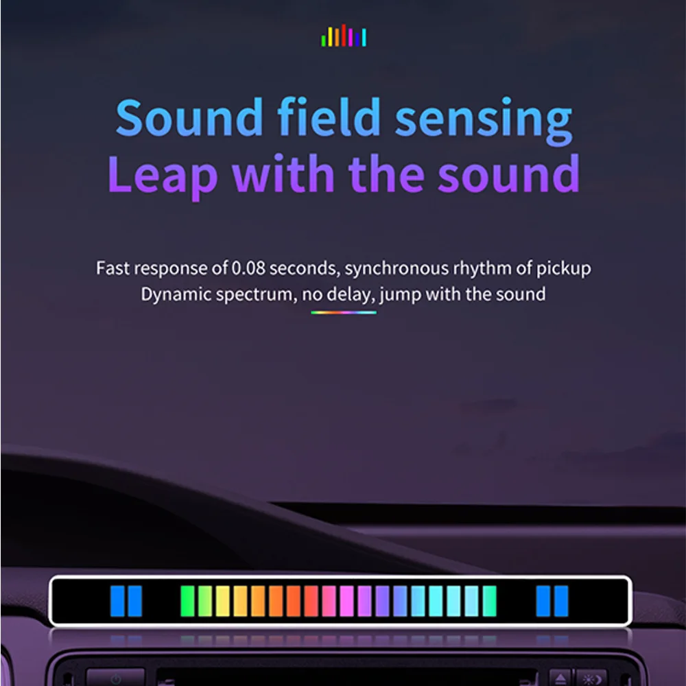 Smart Rgb Voice Control Led Strip Pickup Music Rhythm Recognition Lights Bar Rgb Audio Led