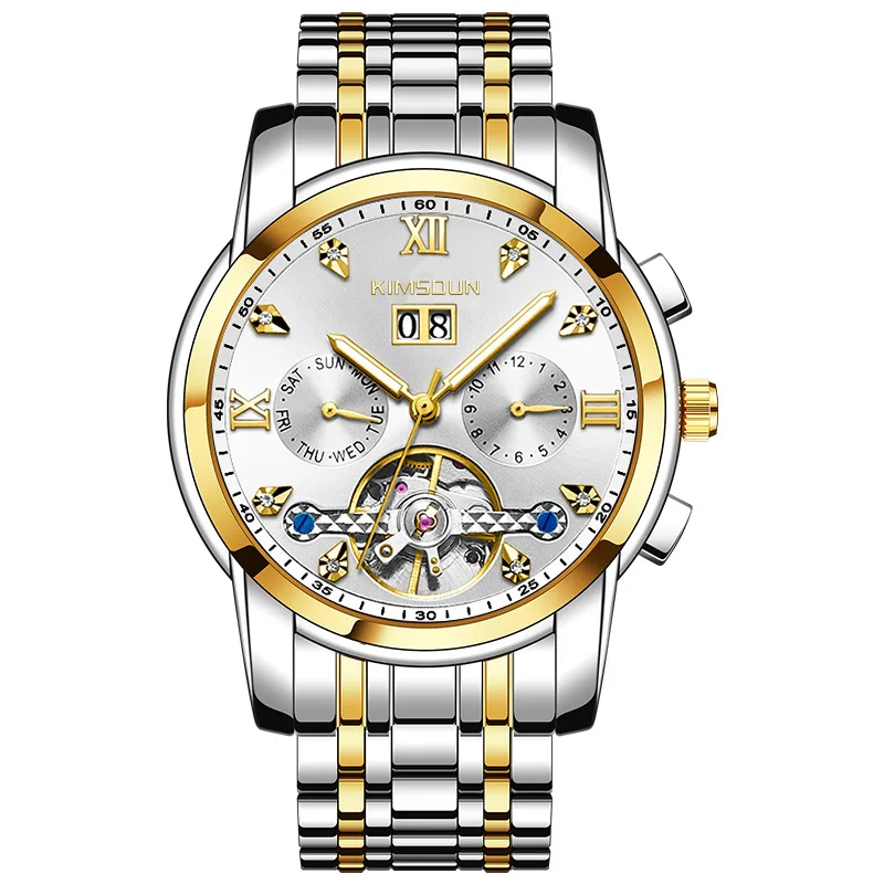KIMSDUN 2021 Business Watch Men Automatic Luminous Clock Men Tourbillon Waterproof Mechanical Watch Top Brand Relogio Masculino
