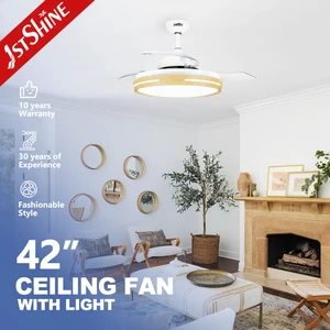 1stshine LED Ceiling Fan Modern Hanging 6 Speeds Home Remote Control Ceiling Fan with Hidden Blades