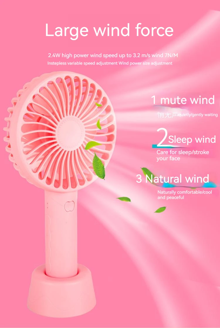 2024 Custom Small Handy Foldable Hand Held Battery Fans Personal