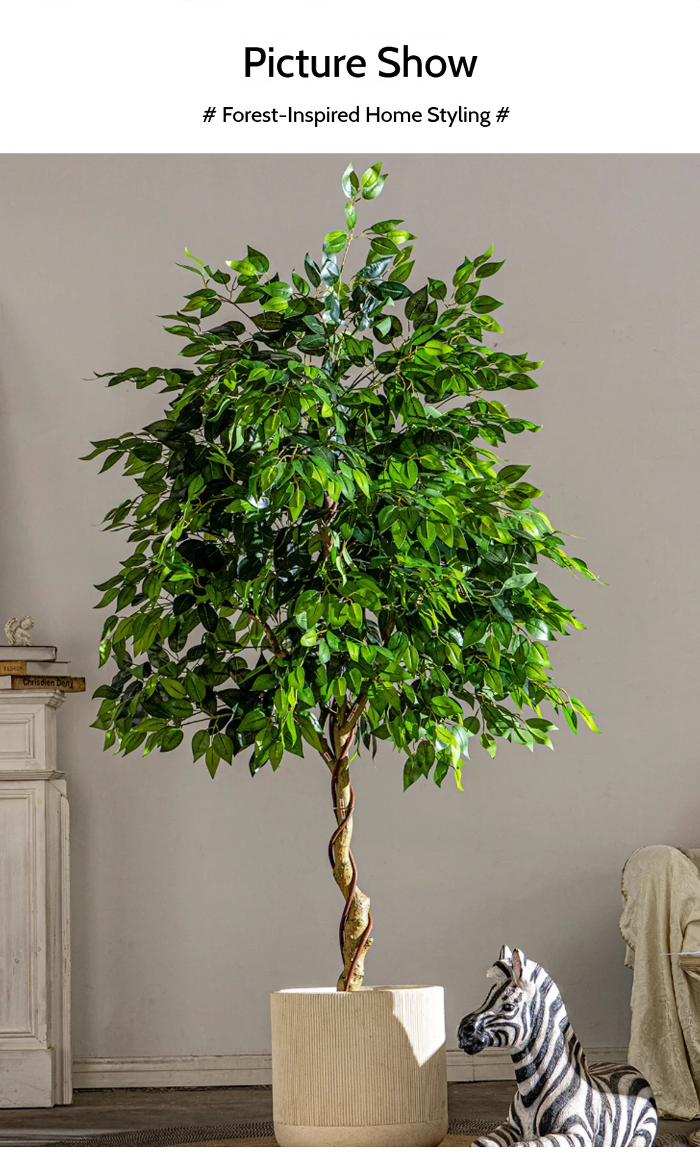 product artificial ficus benjamina tree real touch green artificial plant for indoor decoration-10