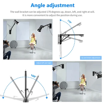 Neewer 130cm Triangle Wall Mounting Arm With Triangle Base for Studio Video Strobe Flash Softbox Umbrella Light Stand detail image
