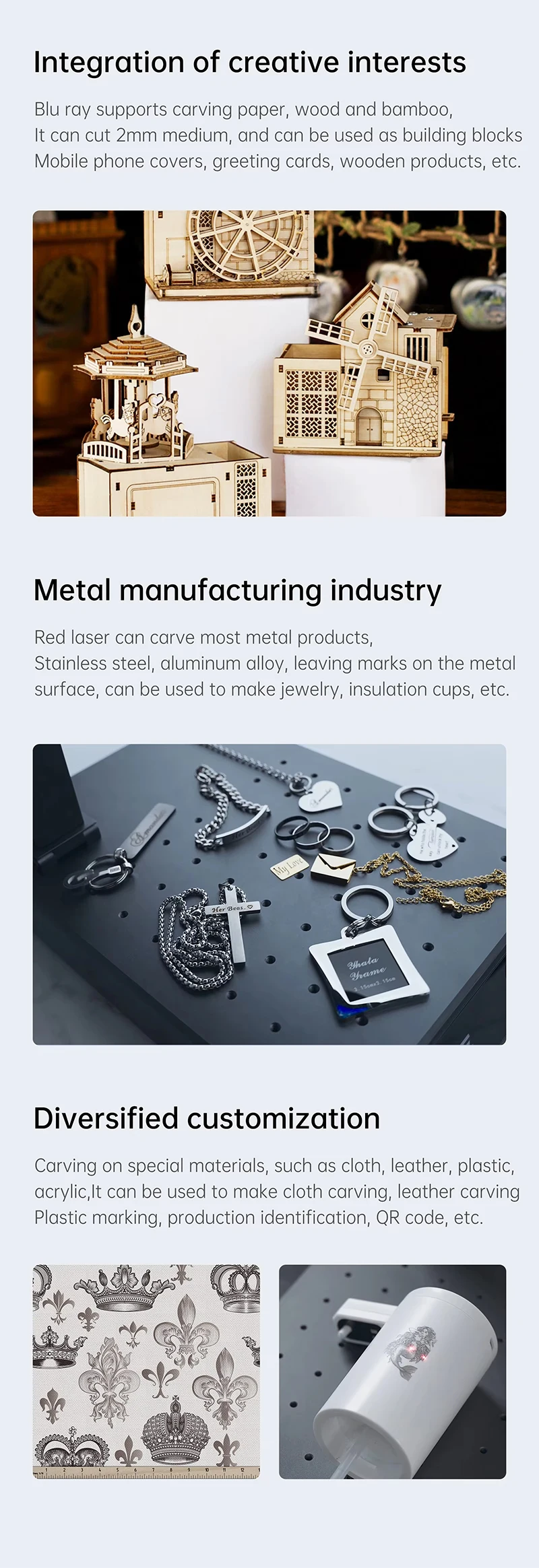 New Programmable Fiber Laser Marking Machines Laser Printer Engraver for Gold Jewelry Wood Leather Supports DXF BMP AI Graphic