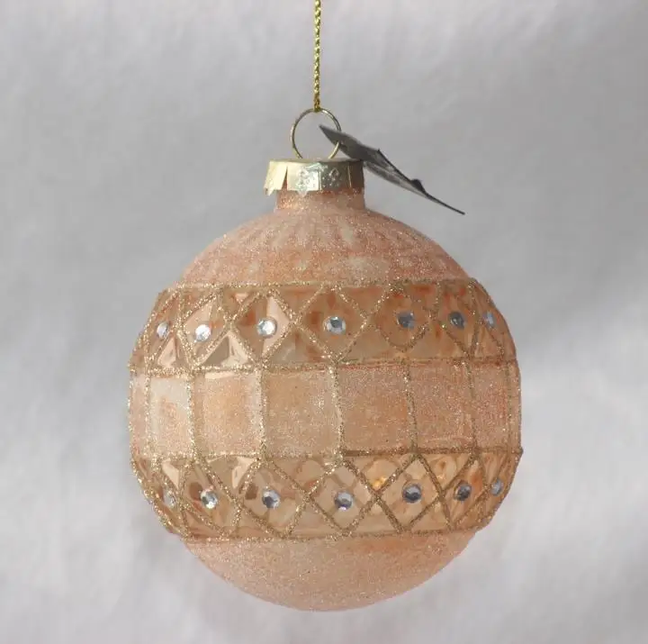 Luxuriöse handgemalte Weihnachtskugel aus Glas, rund, 8 cm, individuelle Größe mit bedruckten Grafiken