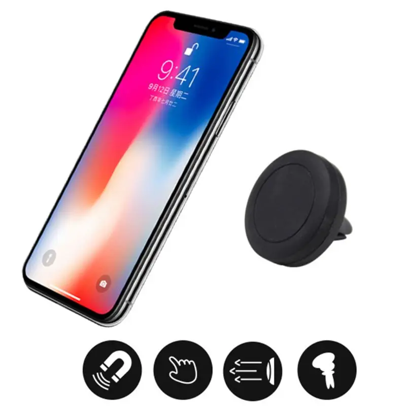 Универсальный магнитный автомобильный держатель для мобильного телефона с креплением на вентиляционную решетку