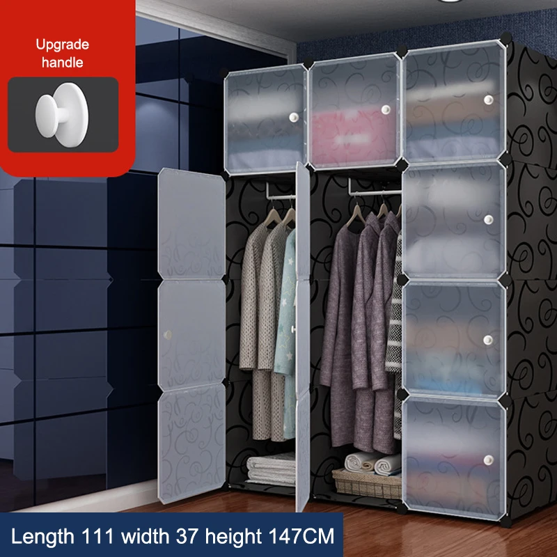Large Space and Large Capacity Plastic Shoe Clothes Foldable Cube Wardrobe Closet Simple Diy Assemble Wardrobe