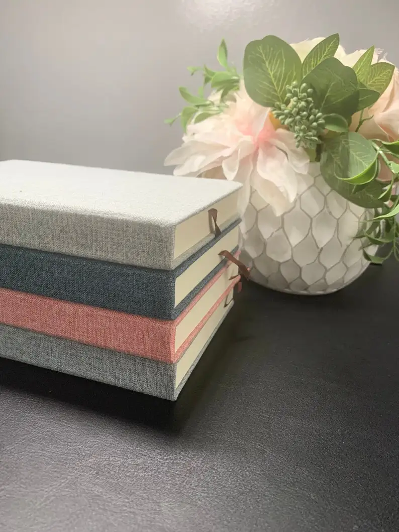 LABON Soft Linen Notebook Hardcover Fabric Cover Notebook Journal Diary ...