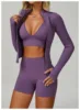 Set corto giacca reggiseno viola