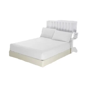 300 Thread Count 100% Cotton Fitted Sheet Twin Size Hotel Grade All Around Elastic White Color Soft Finish