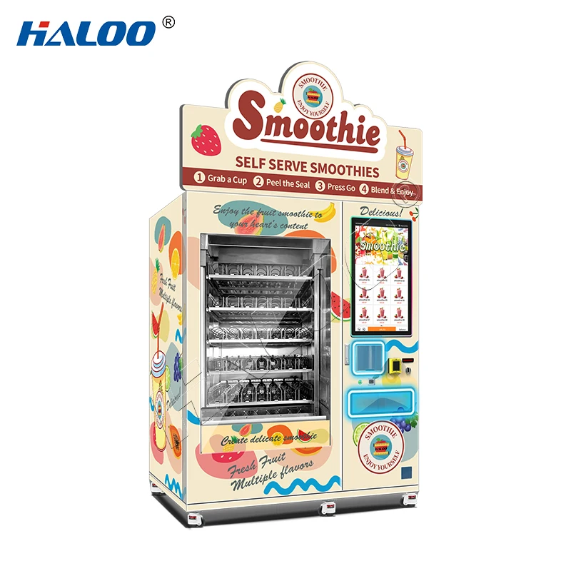 Haloo Vending Machine Supplier Vegetables and Fruit Smoothie Vending Machine and Frozen Drink Smoothie Juice Vending Machine