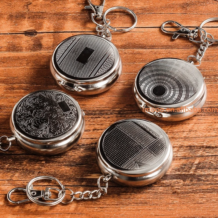 1PC Portable Ashtray Mini Ash Tray With Lids Smell Proof, Metal Coffin