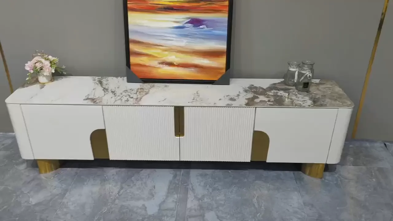 Pa Luxury Modern Marble Tv Unit Television Cabinet Living Room ...