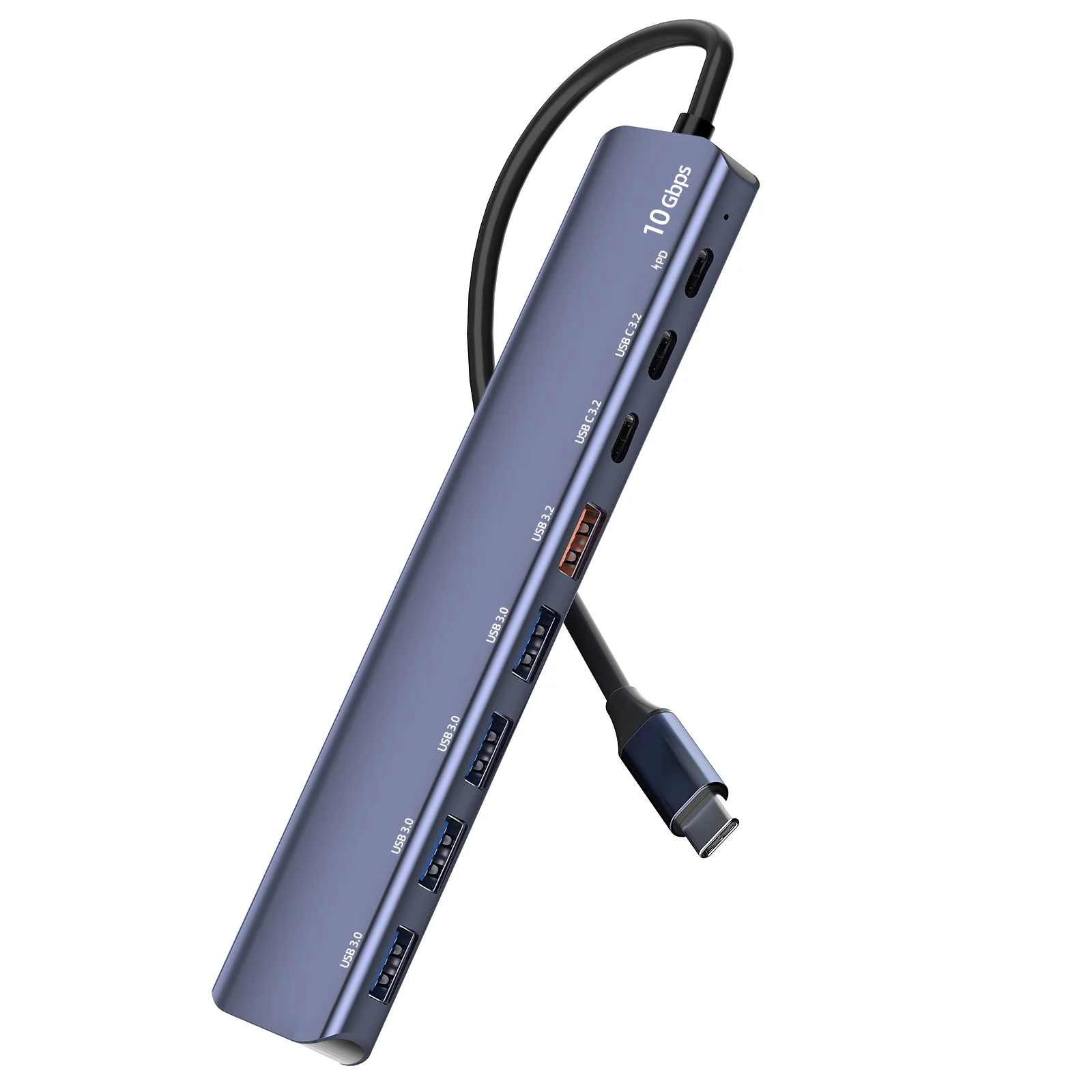 Xput Aluminum Alloy 8 in 1 USB3.2Gen Type-C Hub Gen2 Data Transfer 10Gbps Splitter Computer Hub 8-port Docking Station