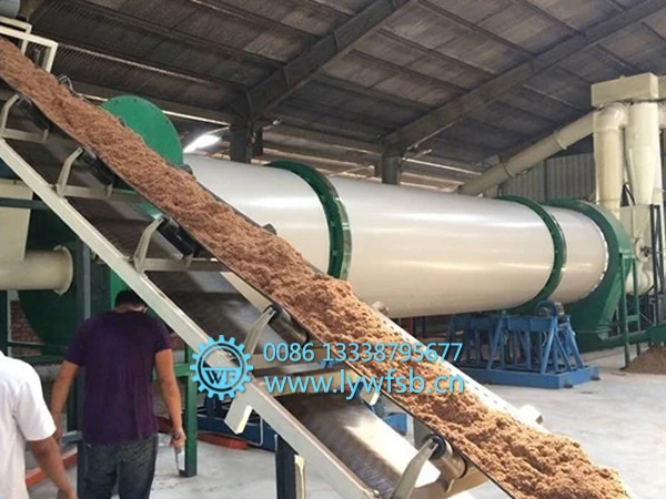 Однотрубная вращающаяся барабанная сушилка для опилок с горячим воздухом