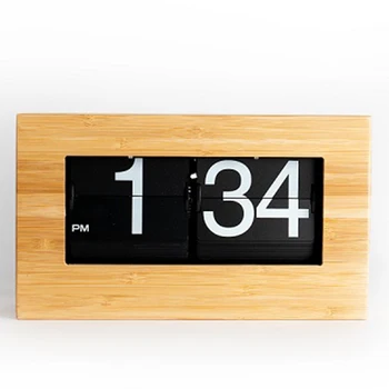 Europe Style Modern Quartz Flip Clock Single Face Design Thanksgiving Plant Pattern Home Decoration Flip Clocks