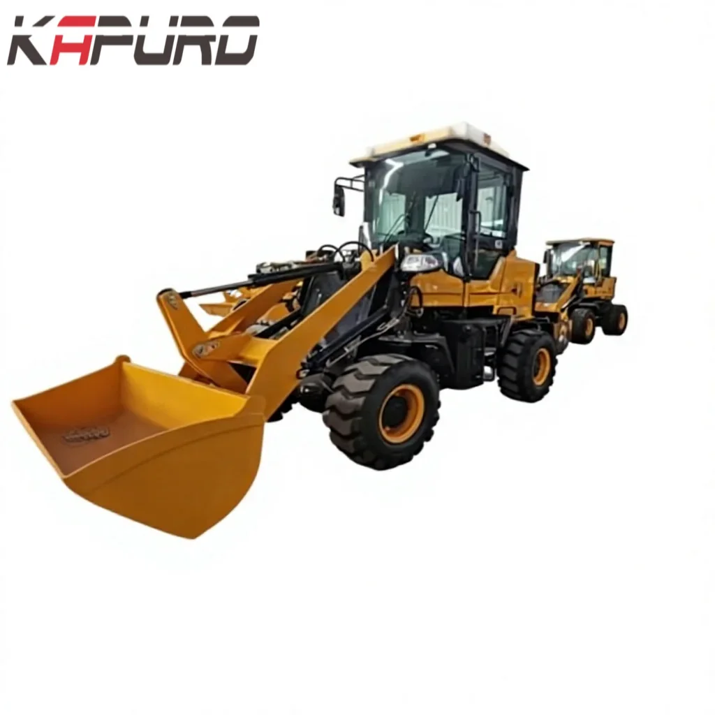 Kapuro ZL-930-kompakte mini-wieletrekker met PLC-versnellingskas, pomp en lager; emmerkapasiteit van 1,0 m; 6-maande waarborg vir konstruksie
