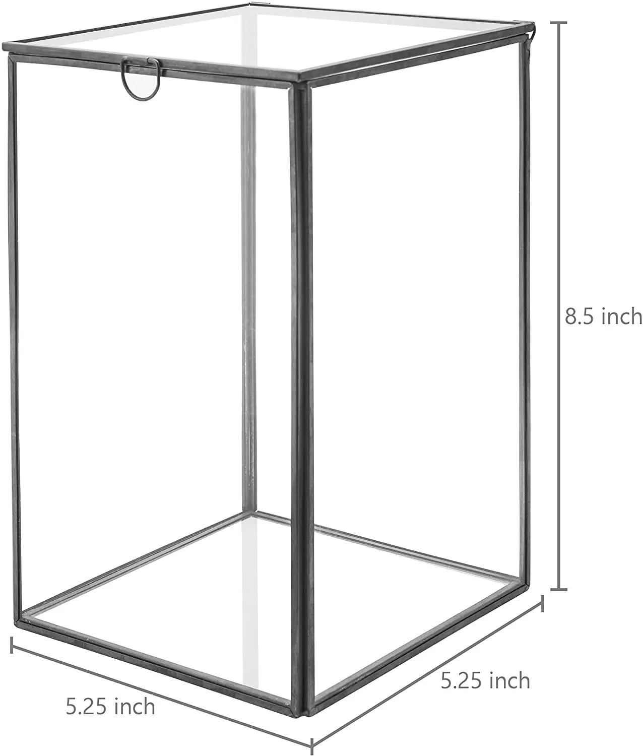 Terrarium Géométrique Maison En Verre - Décoration Table 26x21x15cm Avec Couvercle