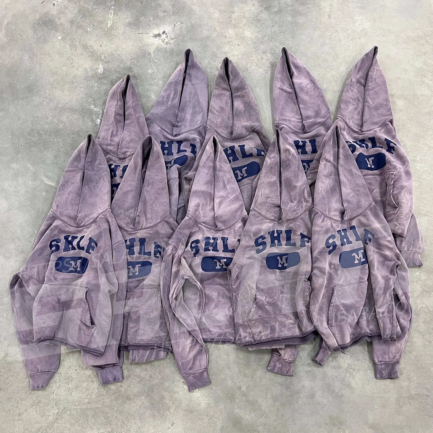 Custom Men Vintage Distressed Pullover Cropped Hooded Sweatshirts Cotton Screen Print Raw Hem Acid Wash Sun Fading Hoodie Unisex gallery 2